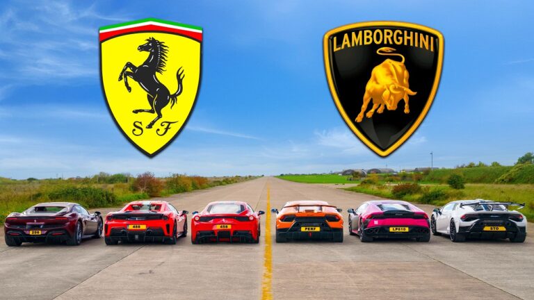 Ferrari v Lambo: who’s FASTEST in a DRAG RACE?